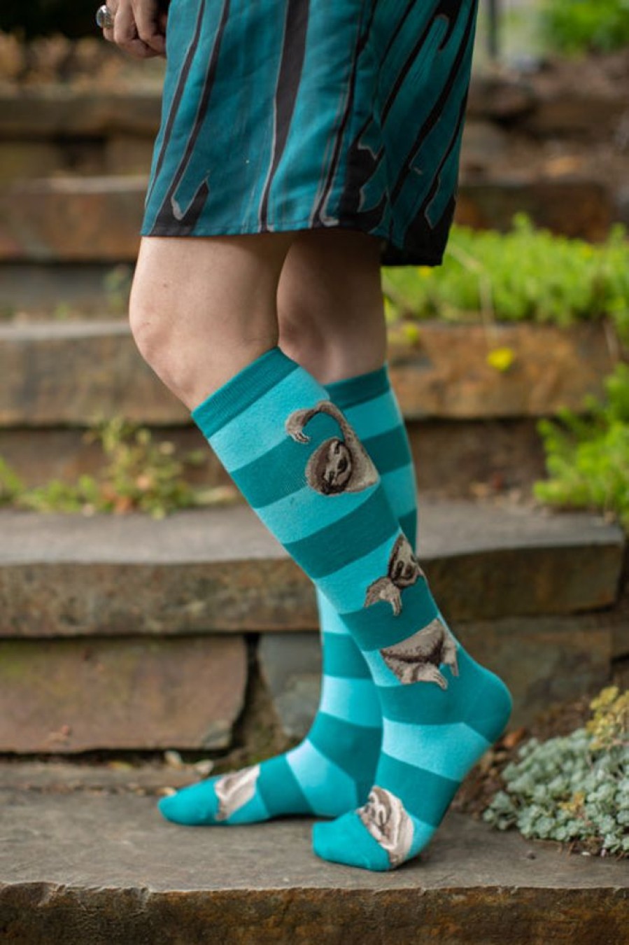 Plus Size Mod Sock Plus Size Knee Highs | Sloth Stripe Knee High