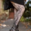 Plus Size Killer Legs Plus Size Tights | Plus Size Side Whimsical Floral Inset Net Tights