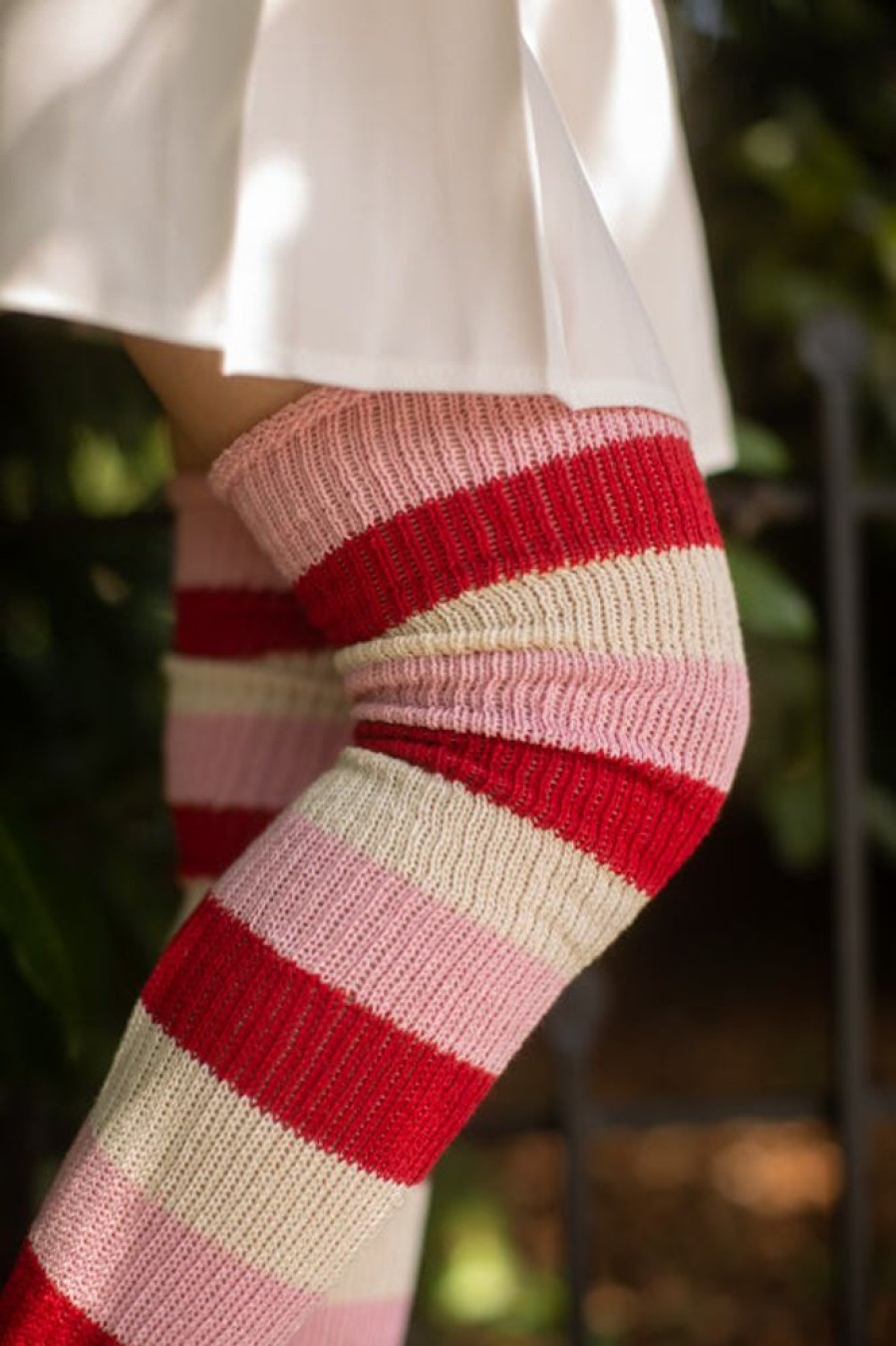 Socks DreaM Stockings Thigh Highs | Strawberry Shortcake Stripes Thigh High Socks