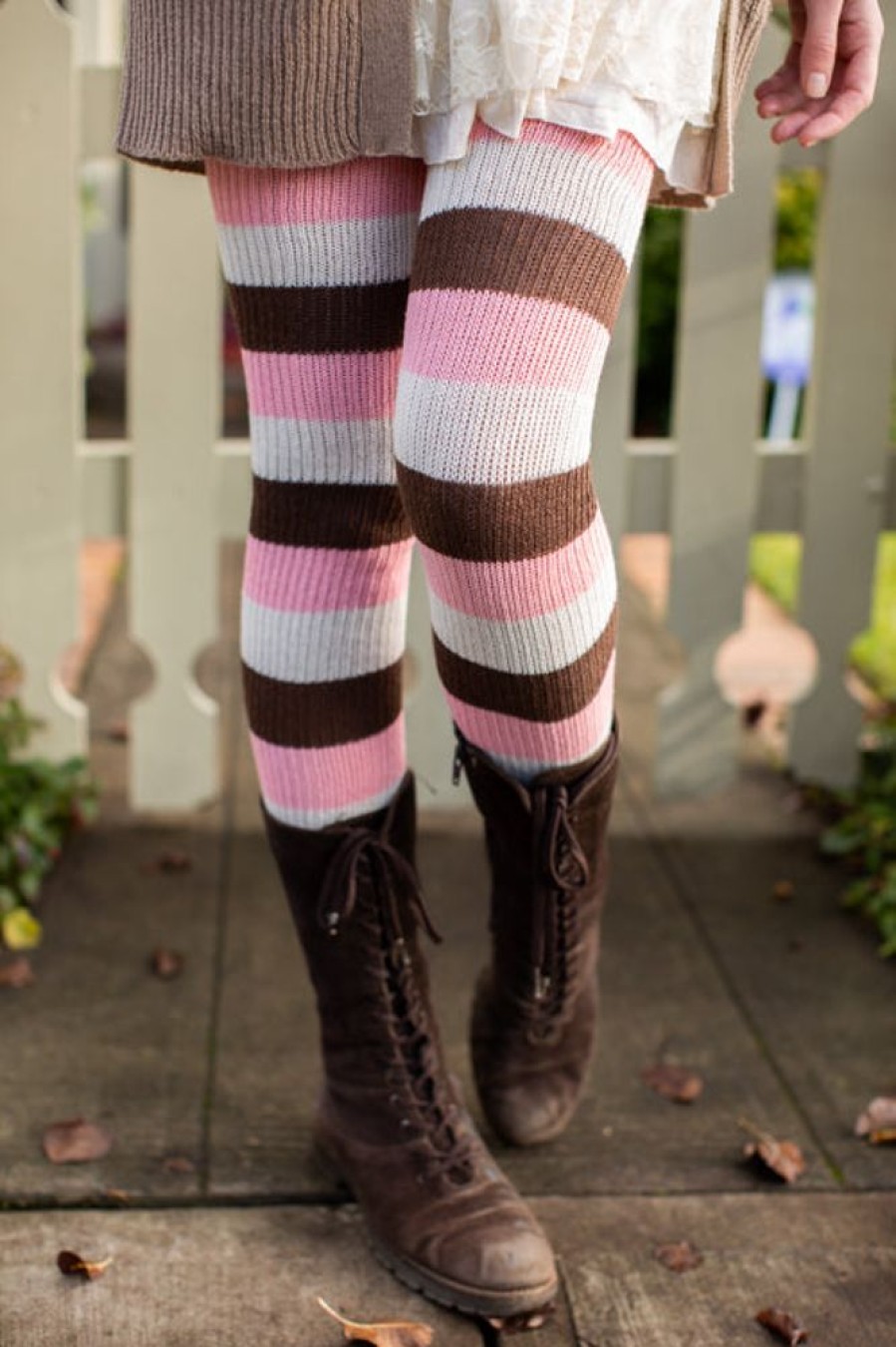 Socks DreaM Stockings Thigh Highs | Neapolitan Stripes Thigh High