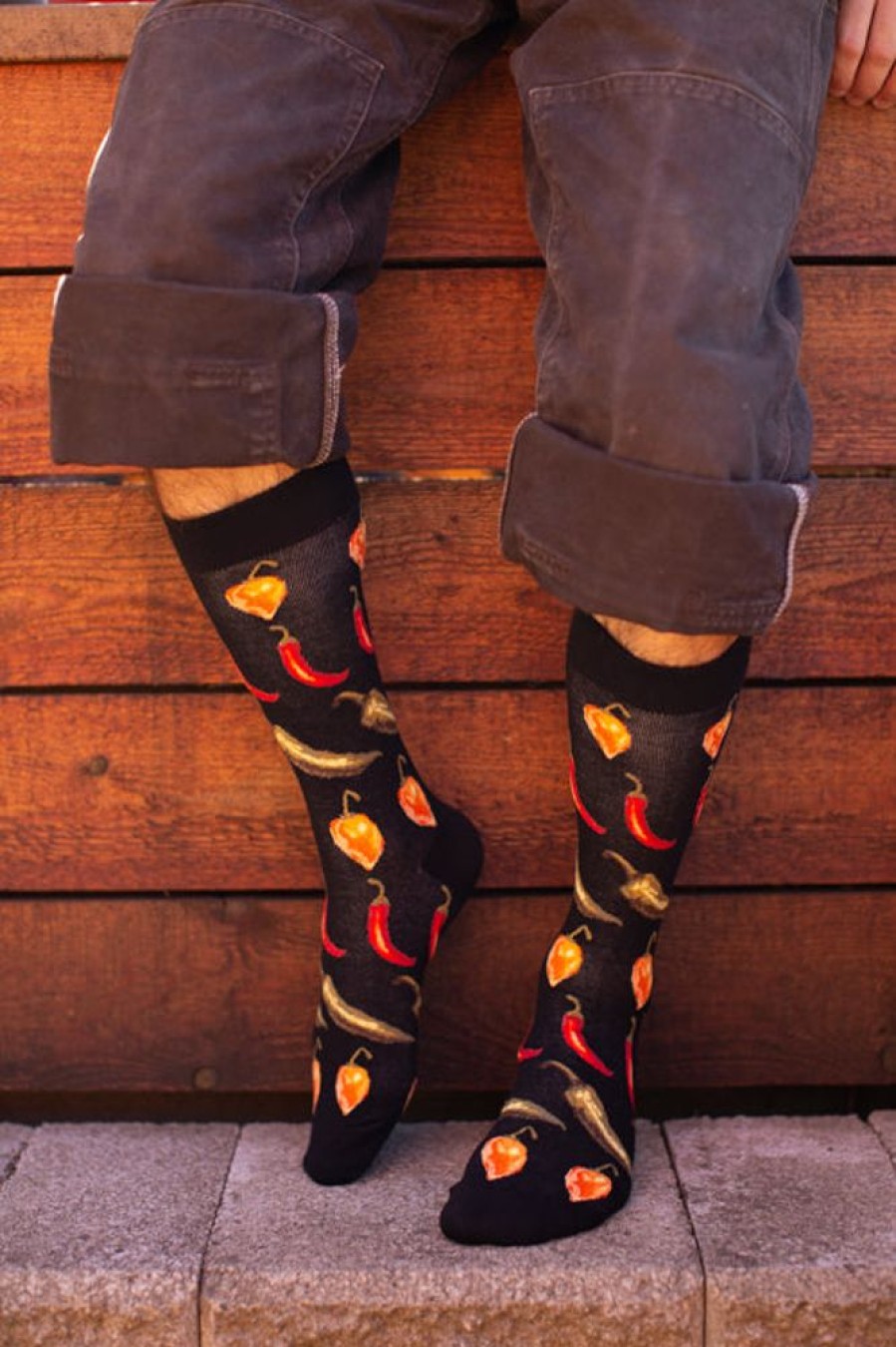 Plus Size Mod Sock Plus Size Crew Socks | Hot Chili Peppers Crew