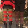 Plus Size DreaM Stockings Plus Size Thigh Highs | Nightmare Sweater Stripes Thigh High