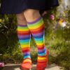 Plus Size Sock It To Me Plus Size Knee Highs | Curvy Rainbow Stripes Knee High