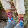 Socks BlueQ Midcalves | Crazy Cat Dude Crew