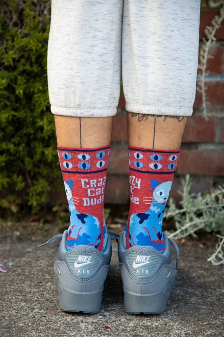 Socks BlueQ Midcalves | Crazy Cat Dude Crew