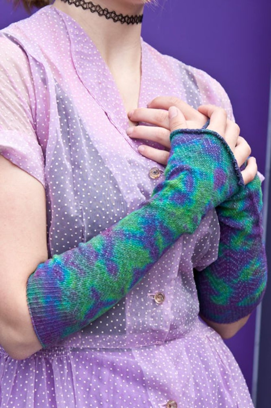 Accessories Love Lite Precision Tie Dye Arm Warmers | Tie Dye Chevron Sleeves