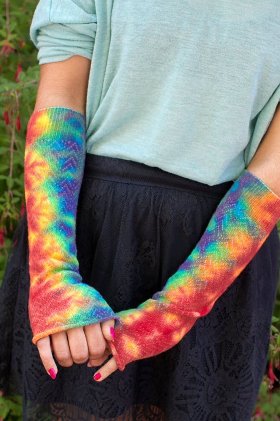 Accessories Love Lite Precision Tie Dye Arm Warmers | Tie Dye Chevron Sleeves