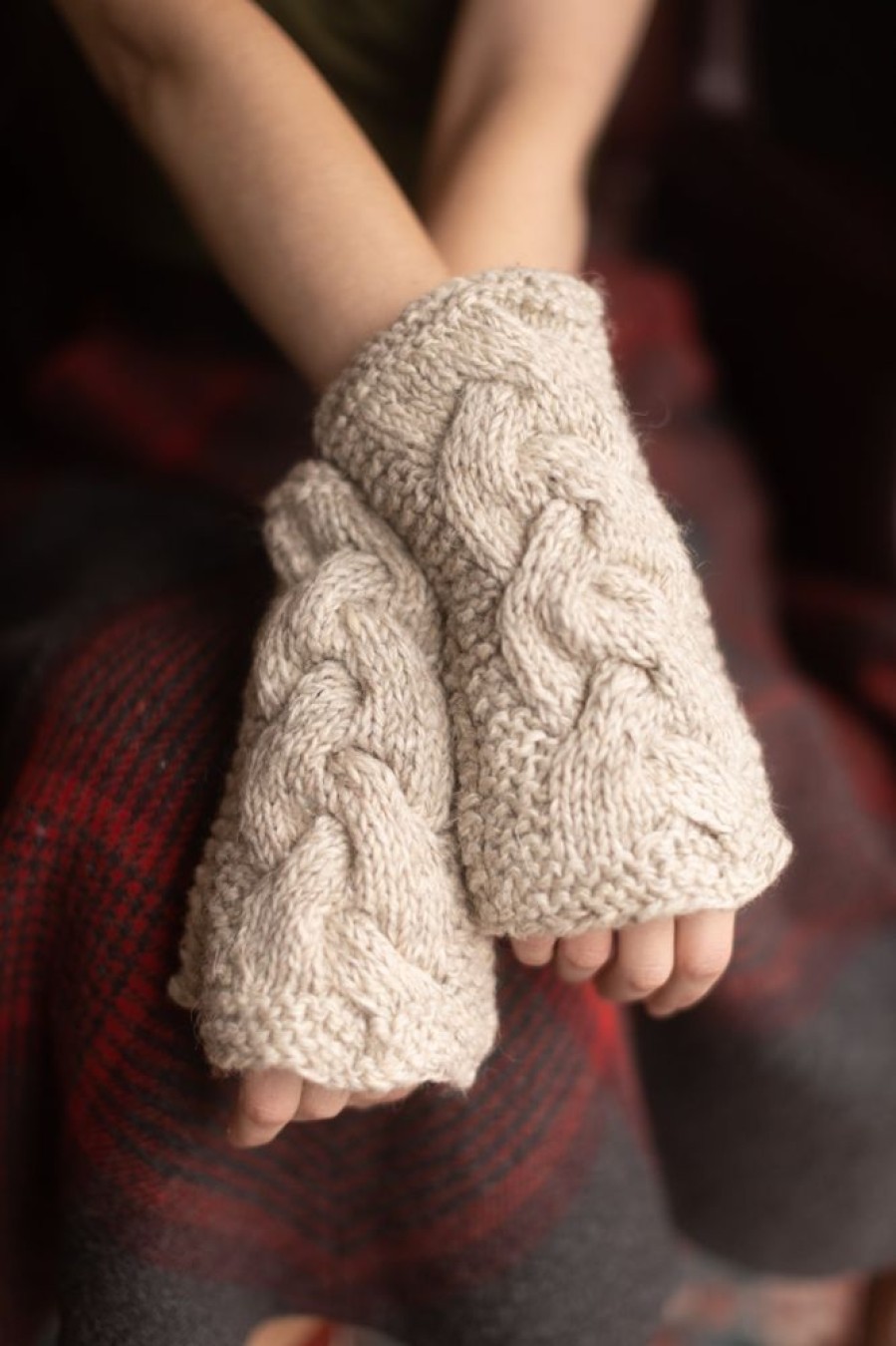 Accessories The Collection Royal Arm Warmers | Rustic Cable Wool Arm Warmers