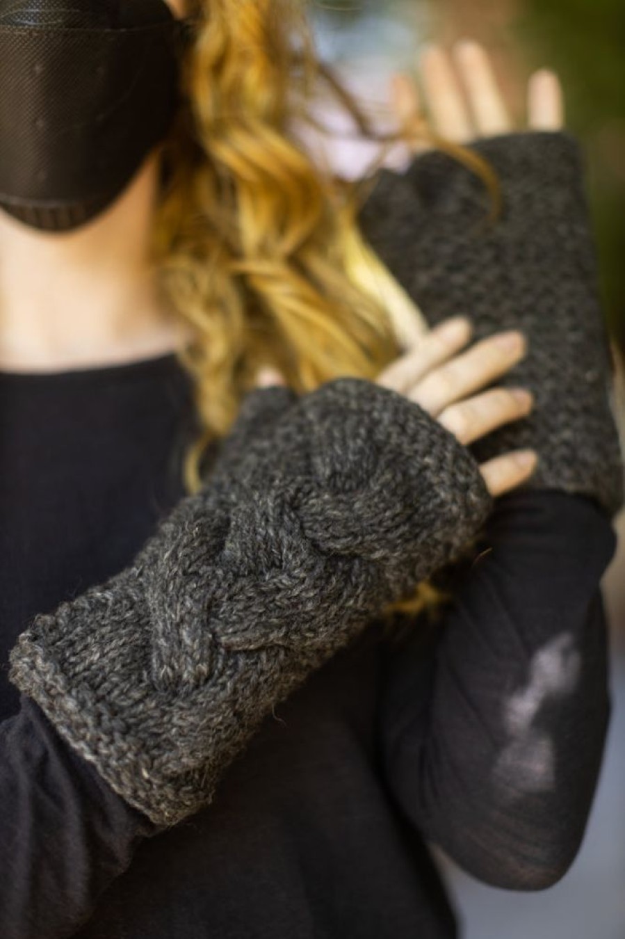 Accessories The Collection Royal Arm Warmers | Rustic Cable Wool Arm Warmers