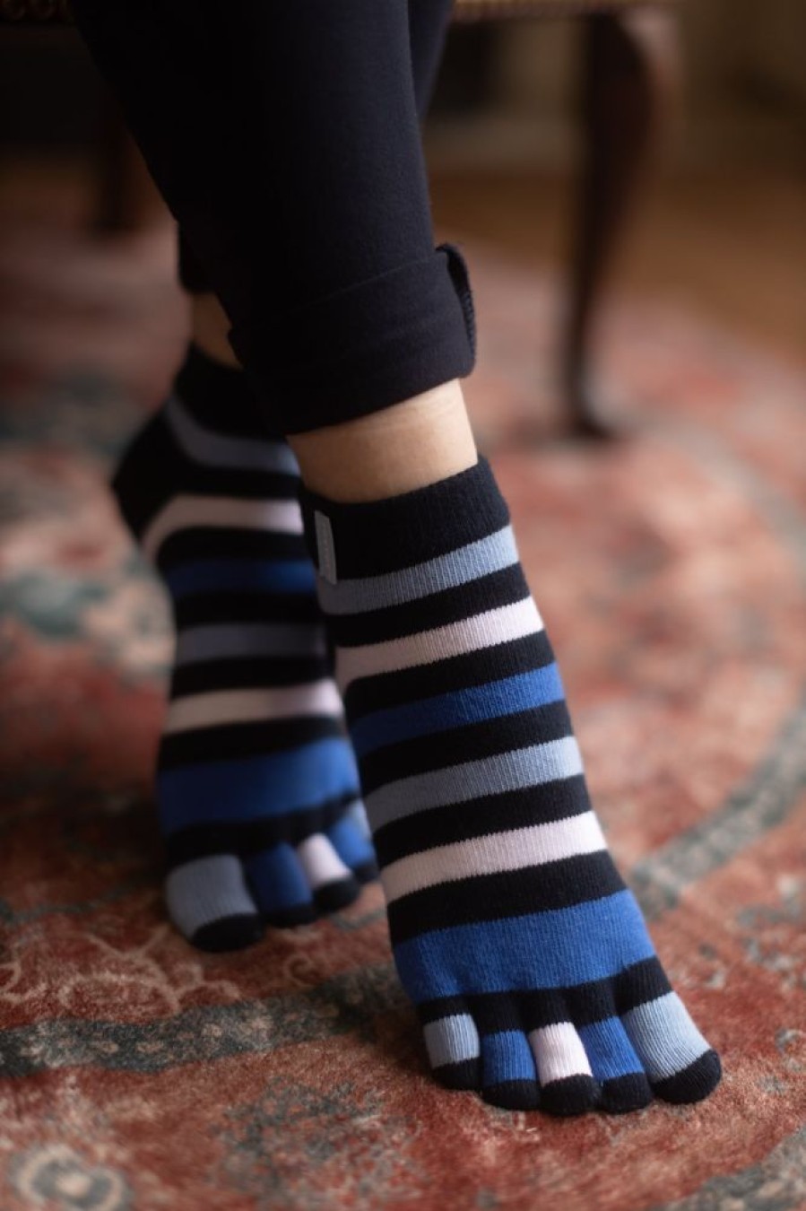 Socks ToeToe Toe Socks | Striped Anklet Toe Socks