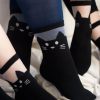 Socks Leg Avenue Anklets | Black Cat Opaque & Sheer Anklet