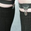 Accessories Sock Dreams Sock Garters | Faux Leather Sock Garters With Suspender Clips