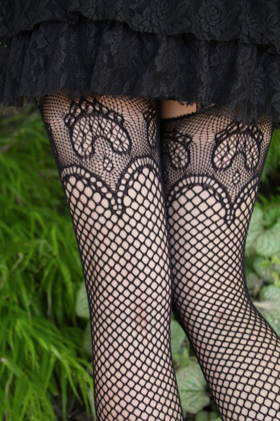 Tights & Leggings Leg Avenue Easy Layering Styles | Duchess Lace Top Stockings With Attached Garter Belt