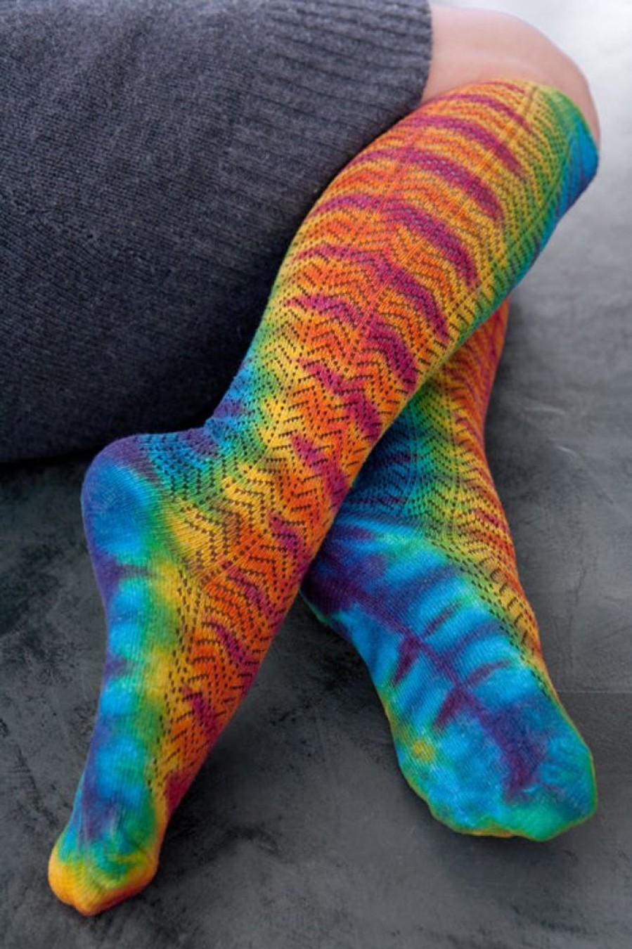 Socks Love Lite Precision Tie Dye Over The Knee | Tie Dye O Chevrons