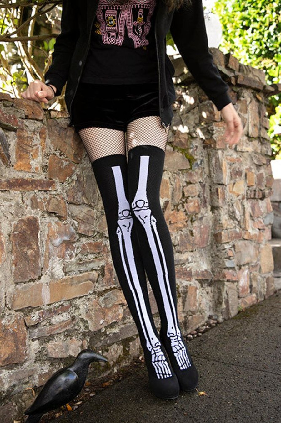 Socks Tabbisocks Thigh Highs | Cotton Skeleton Over The Knee