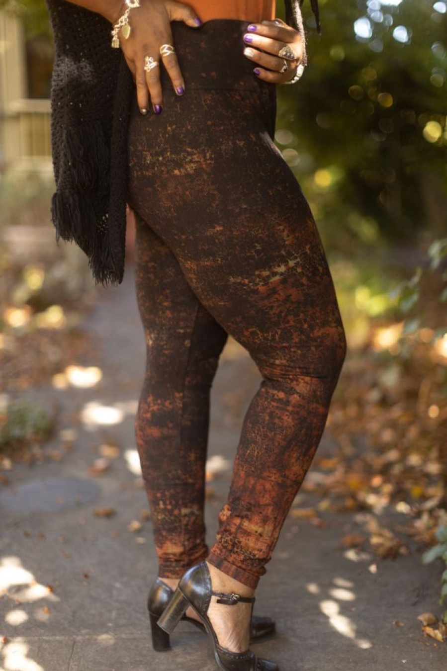 Plus Size M. Rena Plus Size Leggings | Plus Size High Waisted Lava Print Leggings