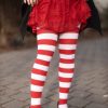 Plus Size Dreamer Socks Plus Size Thigh Highs | Extraordinarily Longer Candy Cane Stripe Socks