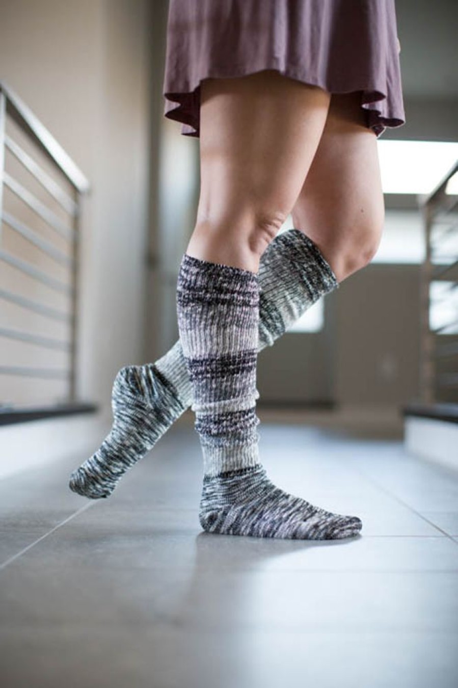 Socks DreaM Stockings Over The Knee | Marled Stripe Knee Socks