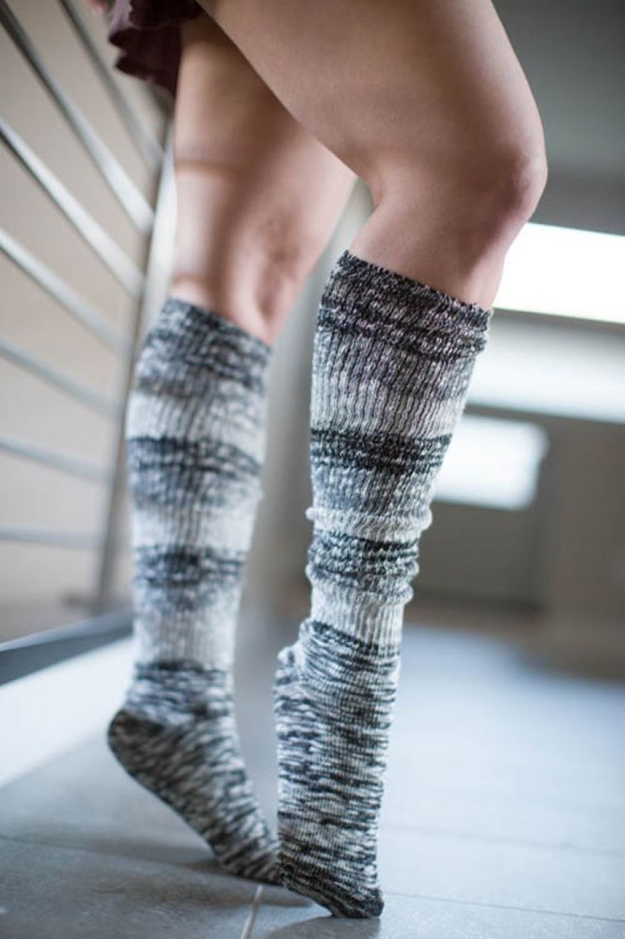 Socks DreaM Stockings Over The Knee | Marled Stripe Knee Socks