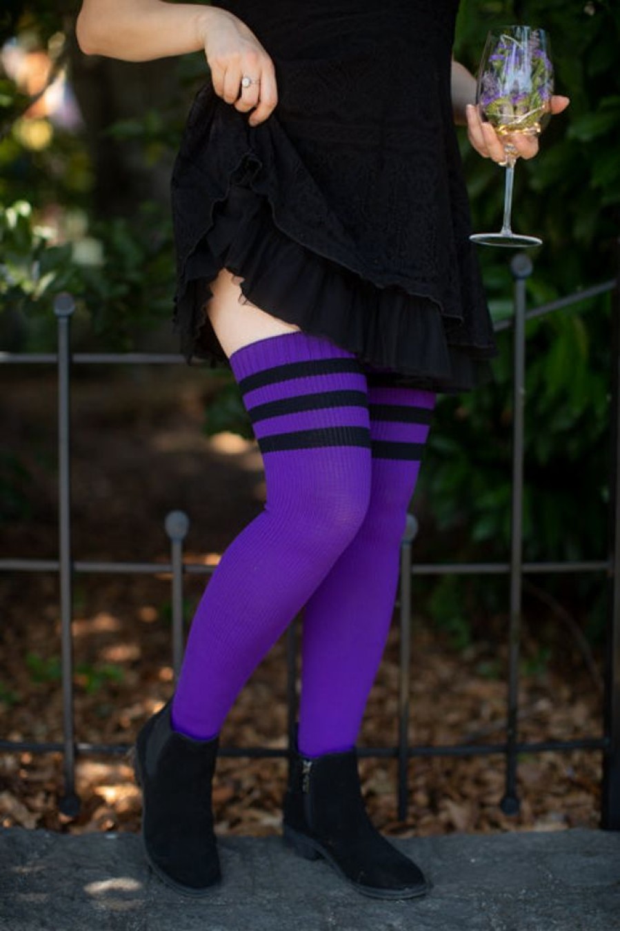 Plus Size Dreamer Socks Plus Size Thigh Highs | Midnight Garden Thigh High