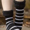 Plus Size Outer Gear Plus Size Crew Socks | New Zealand Bed Socks With Stripes