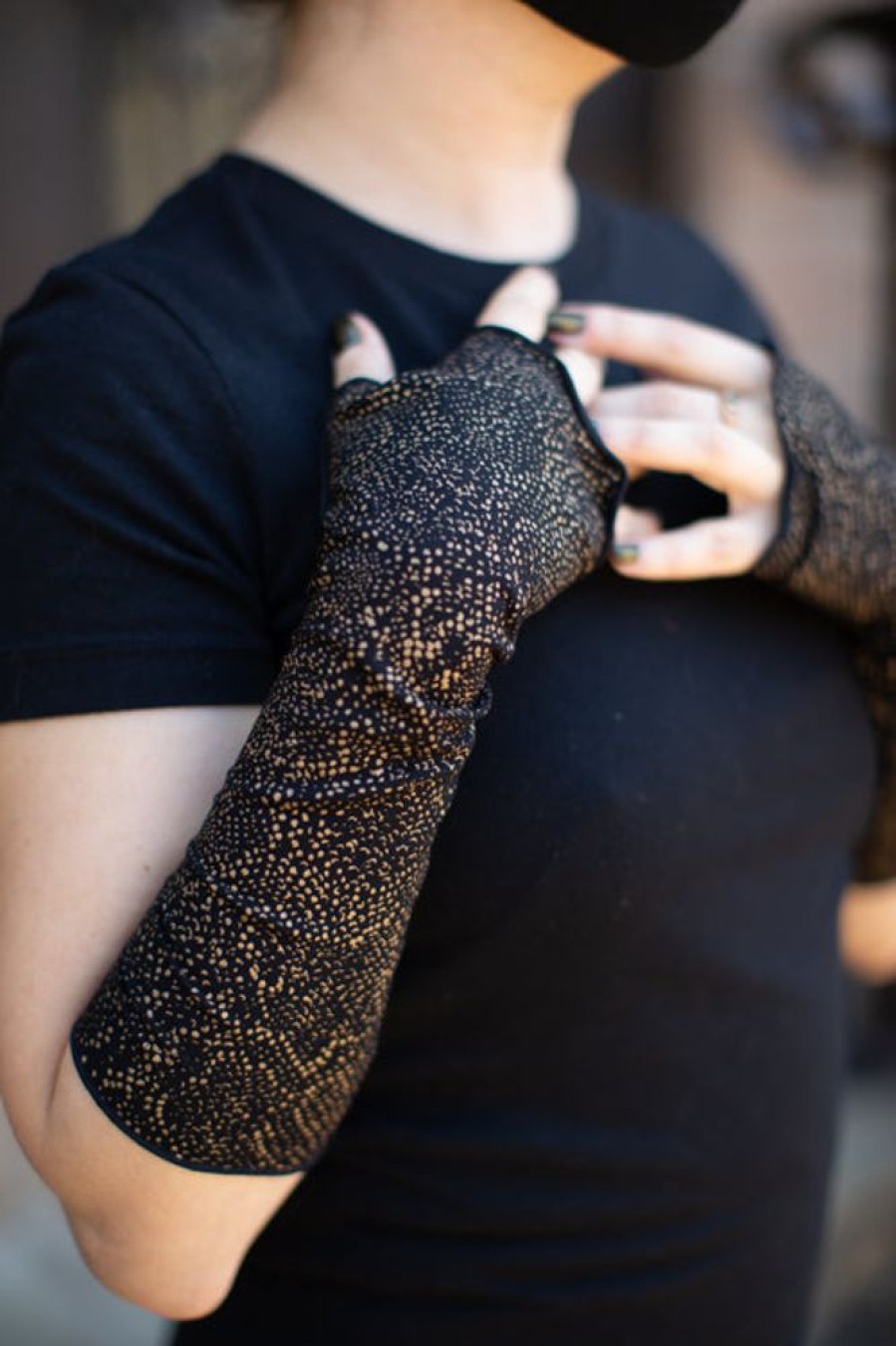 Accessories CARAUCCI Arm Warmers | Snake Print Reversible Arm Warmers