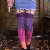 Plus Size Love Lite Precision Tie Dye Plus Size Thigh Highs | Extraordinary Mermaid Dip Dye Thigh High