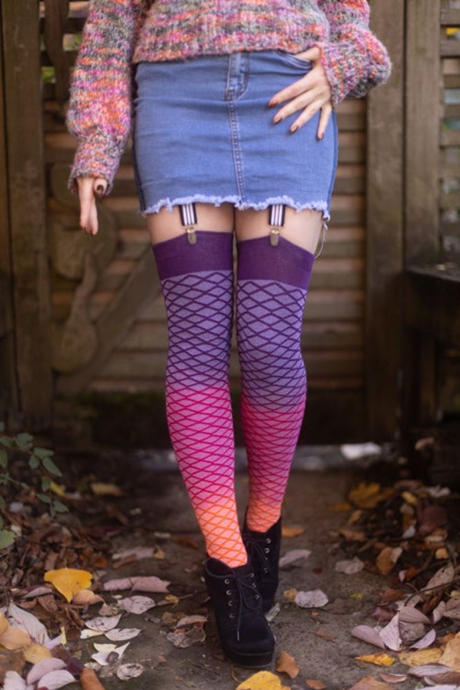 Plus Size Love Lite Precision Tie Dye Plus Size Thigh Highs | Extraordinary Mermaid Dip Dye Thigh High