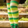 Socks DreaM Stockings Thigh Highs | Key Lime Stripes Thigh High Socks