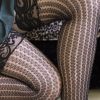 Plus Size Leg Avenue Plus Size Stockings | Lurex Cable Net Thigh Highs With Stay-Up Lace Top