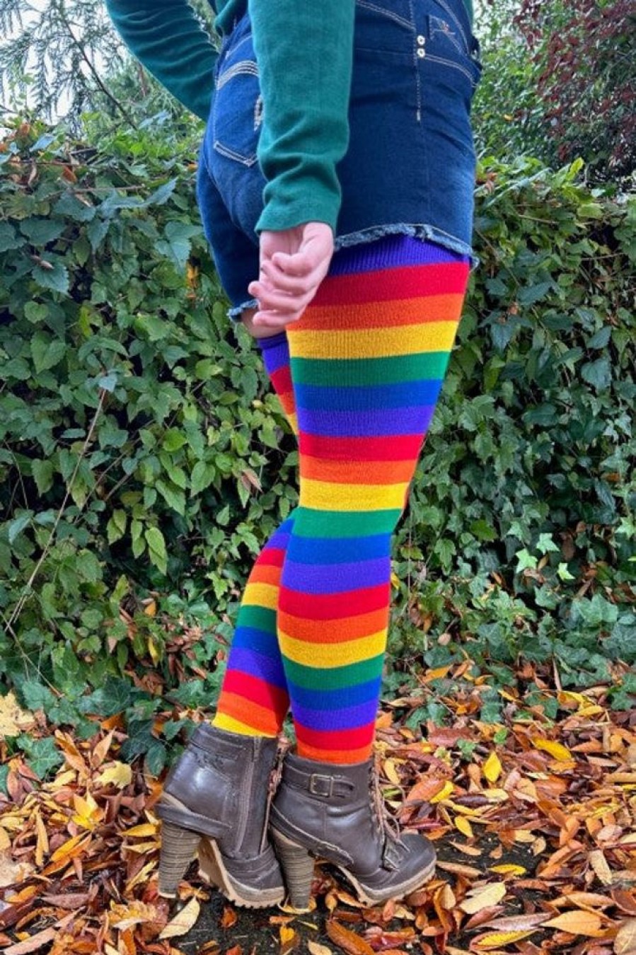 Plus Size Dreamer Socks Plus Size Thigh Highs | Extraordinarily Longer Radiant Rainbow Socks