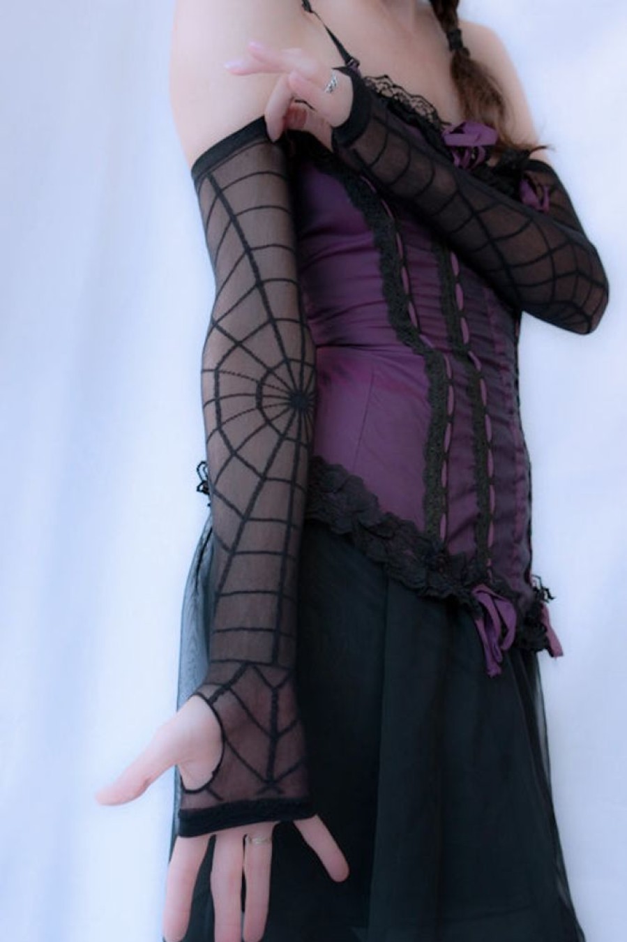 Accessories Leg Avenue Arm Warmers | Sheer Spiderweb Arm Warmer