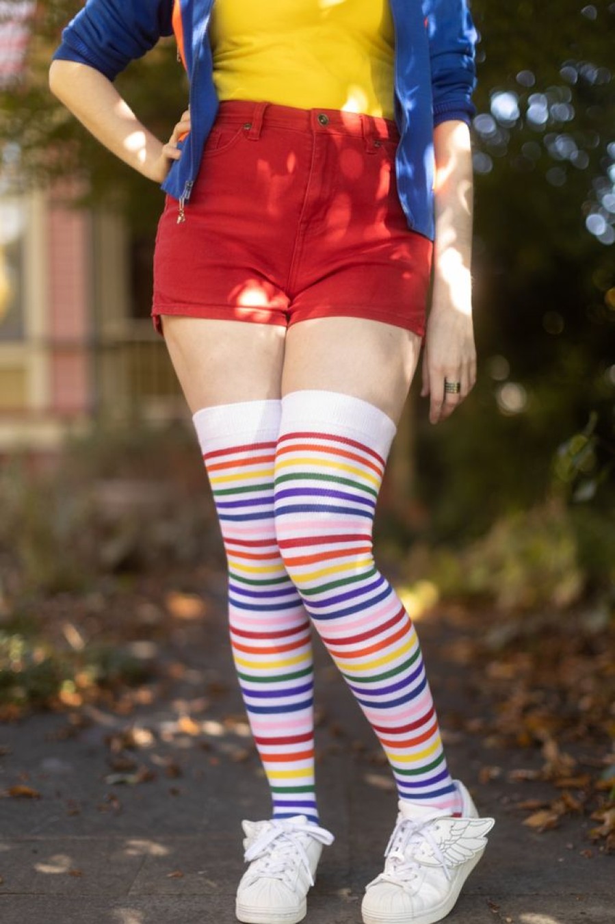 Socks Dreamer Socks Thigh Highs | Oops! Rainbow Brights Thigh High Socks