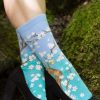 Socks Ozone Crew Socks | Spring Cherry Blossom Midcalf