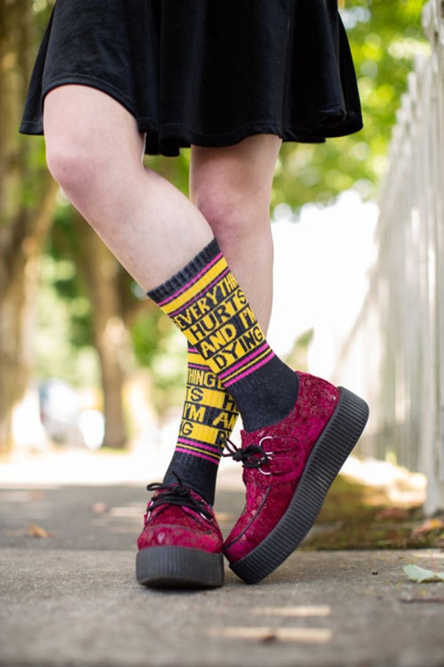 Plus Size Gumball Poodle Plus Size Crew Socks | Everything Hurts And I'M Dying Crew