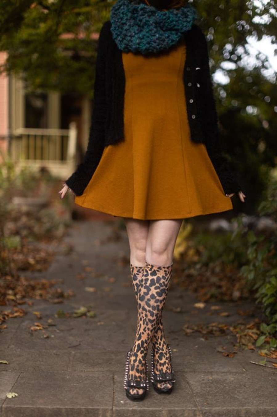 Plus Size Foot Traffic Plus Size Knee Highs | Leopard Printed Trouser Socks