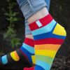 Socks ToeToe Toe Socks | Rainbow Striped Anklet Toe Socks