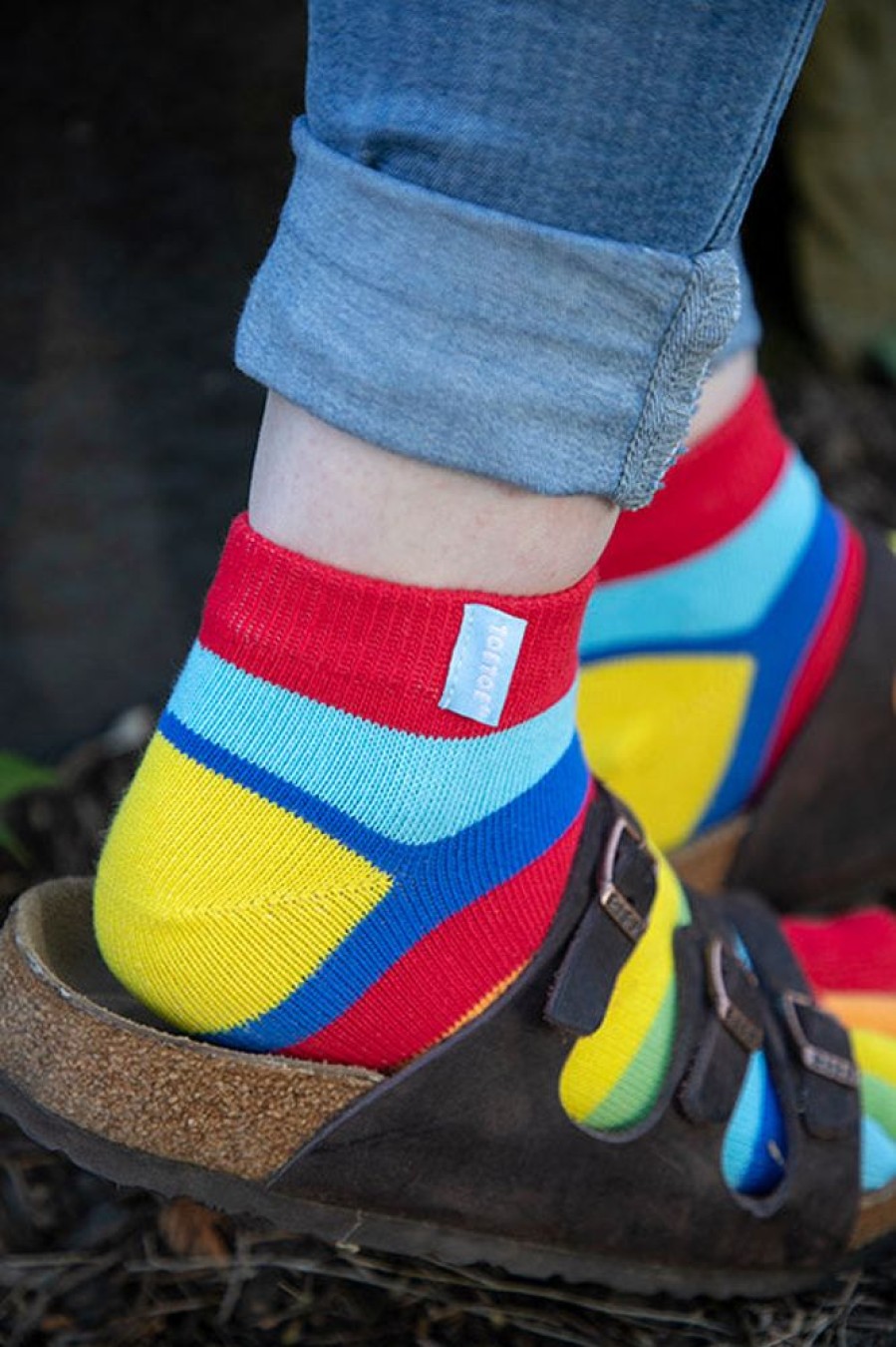 Socks ToeToe Toe Socks | Rainbow Striped Anklet Toe Socks