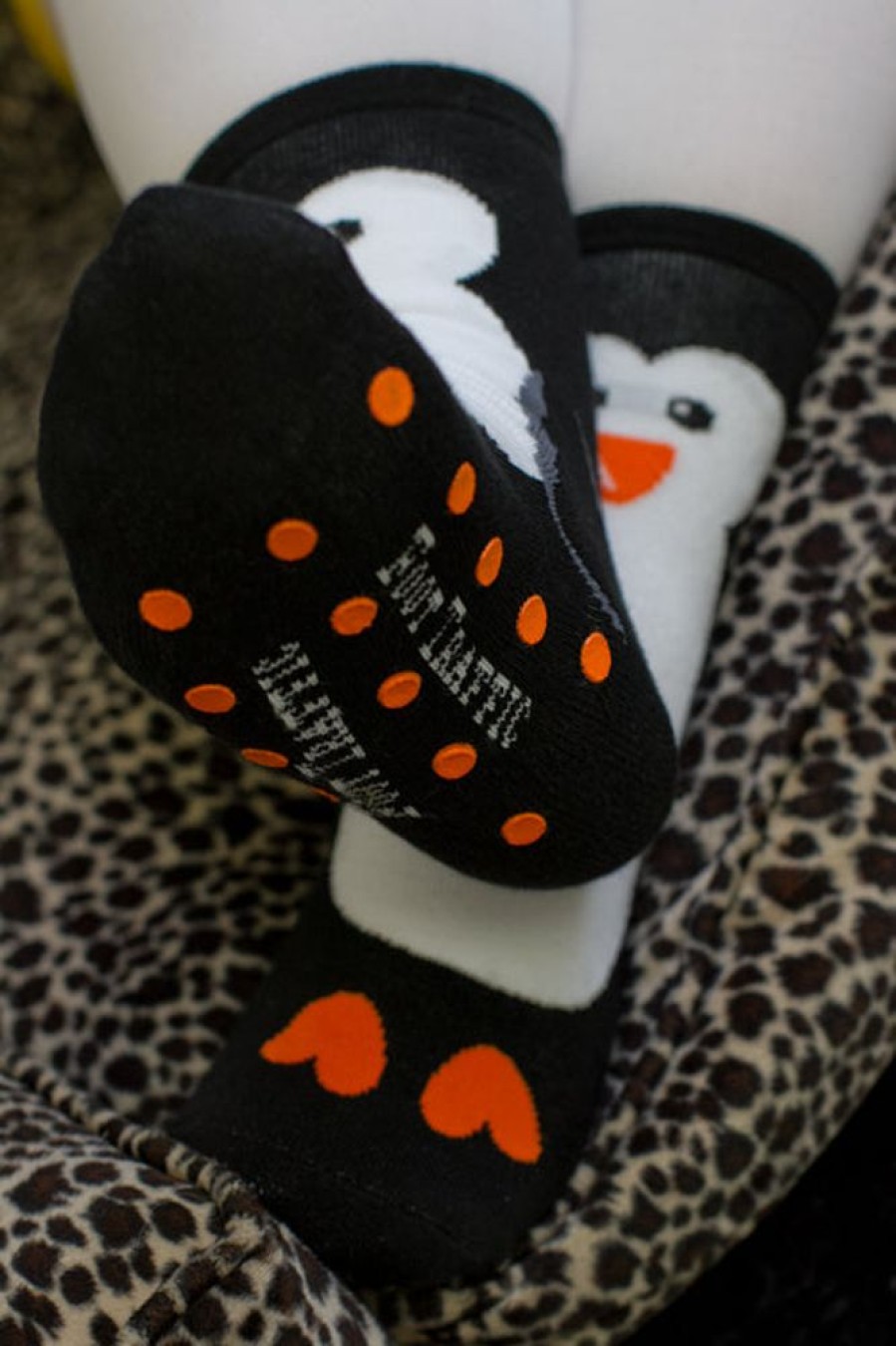 Socks Foot Traffic Crew Socks | Penguin Slipper Socks