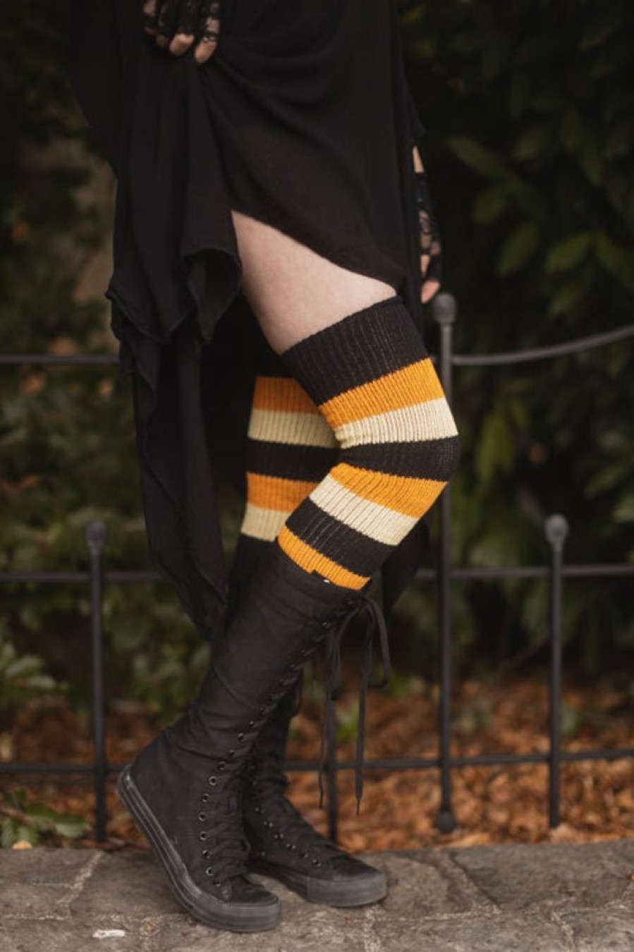 Socks DreaM Stockings Thigh Highs | Trick Or Treat Stripes Thigh High