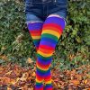 Socks Dreamer Socks Thigh Highs | Extraordinarily Longer Radiant Rainbow Socks