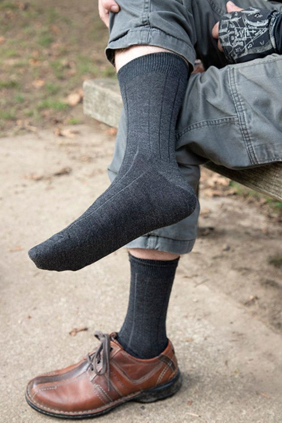 Plus Size Ozone Plus Size Crew Socks | Ribbed Wool Silk Crew