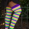 Plus Size Dreamer Socks Plus Size Thigh Highs | Long Pride Stripes Tube Socks - Sappho Lesbian