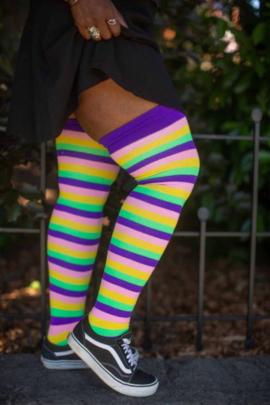 Plus Size Dreamer Socks Plus Size Thigh Highs | Long Pride Stripes Tube Socks - Sappho Lesbian