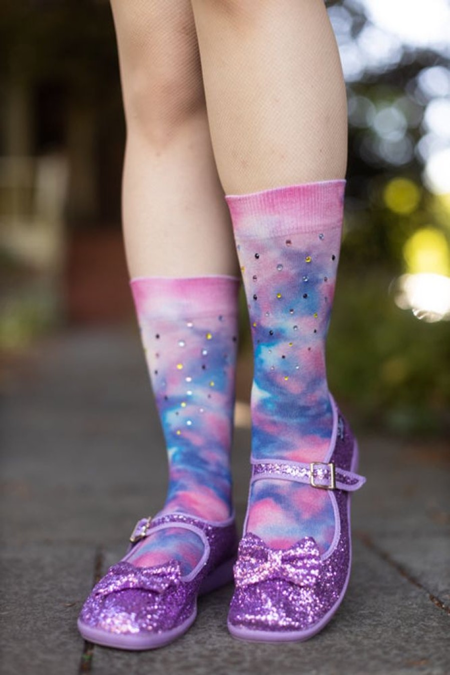 Socks Happy Socks Midcalves | Phluid Rainbow Cloud Crew - Small/Medium