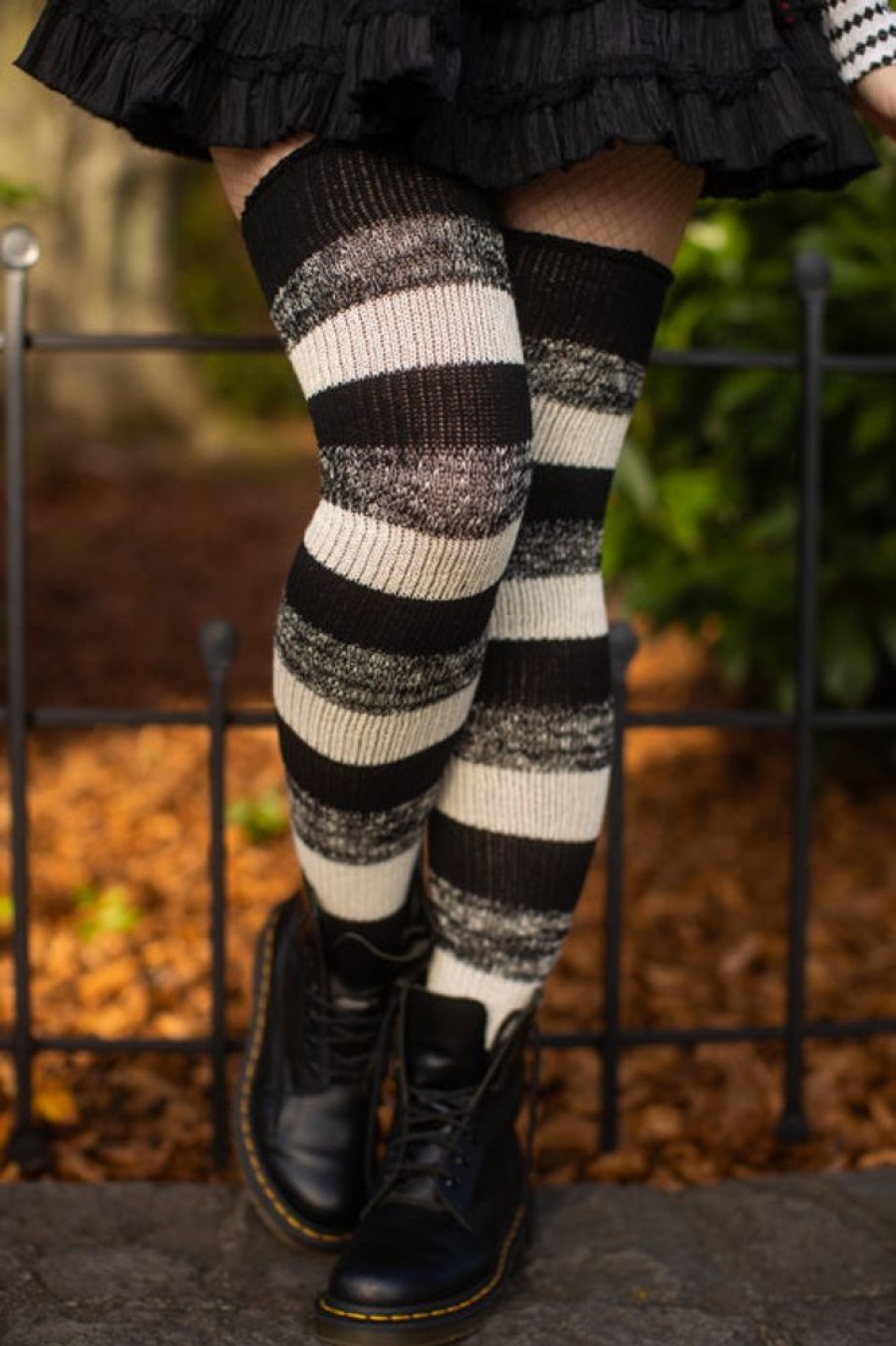 Plus Size DreaM Stockings Plus Size Thigh Highs | Cookies And Cream Thigh High Socks