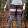 Socks DreaM Stockings Thigh Highs | Top-Striped Marled Scrunchable Thigh High Socks