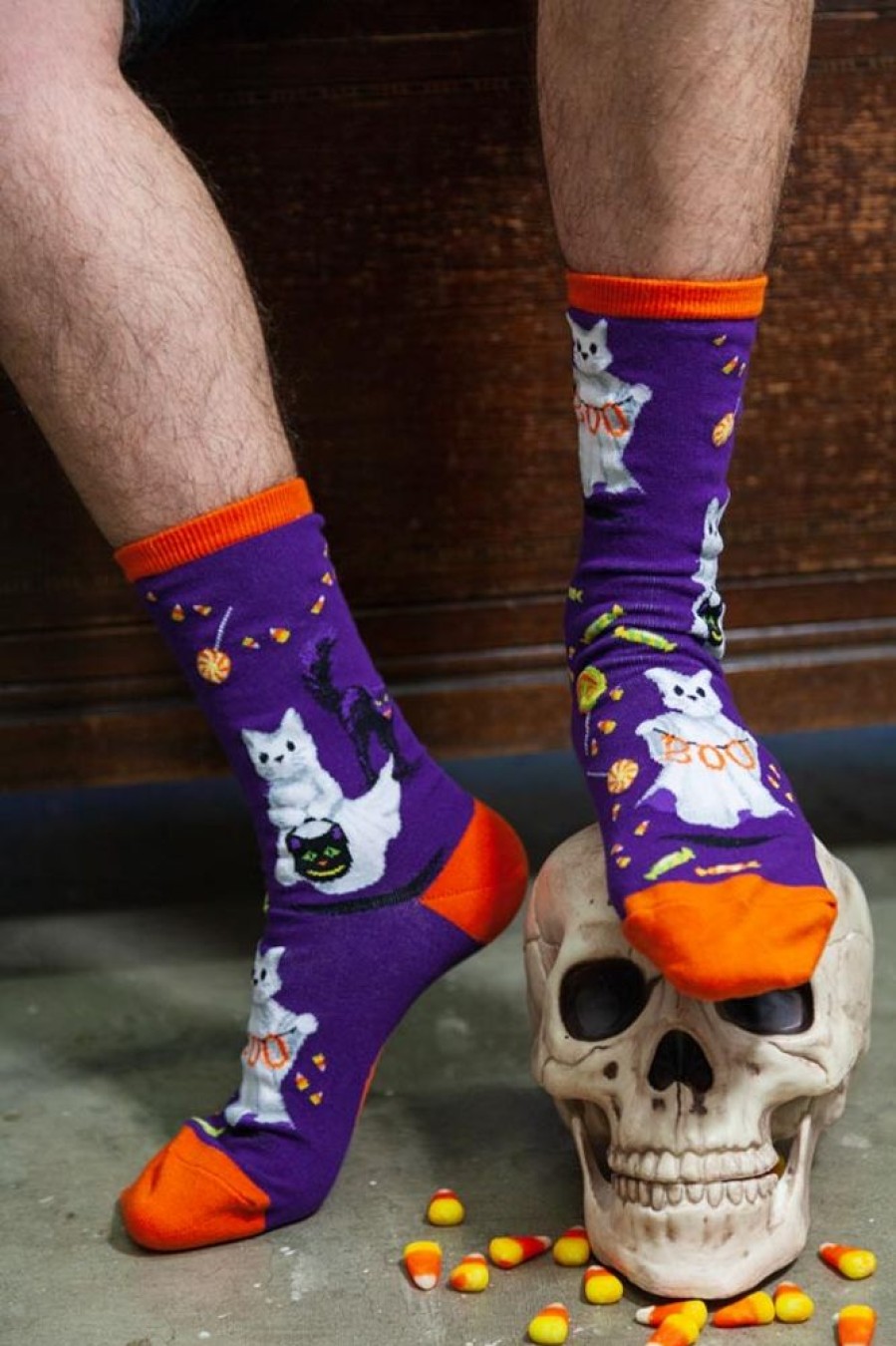 Socks Mod Sock Crew Socks | Catspurr The Feline Ghost Crew