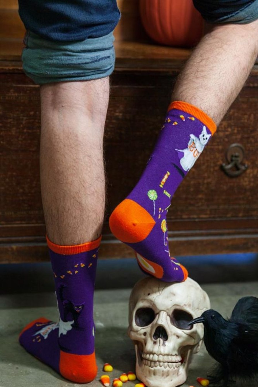 Socks Mod Sock Crew Socks | Catspurr The Feline Ghost Crew