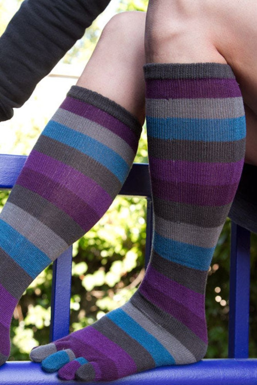 Socks Foot Traffic Toe Socks | Peacock Stripe Toe Socks